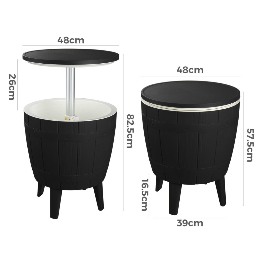 Black Ice Bucket Table V264-OTF-542PP-BLK-NA-1