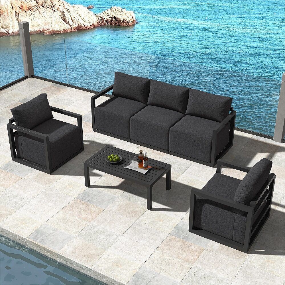 Alfresco 5-Seater Deep-Seated Patio Set - Charcoal Grey V264-OTF-543A-DGR-6PC