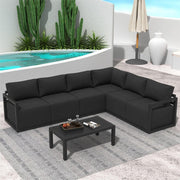 Alfresco Contemporary All-Weather Lounge Set - Charcoal Grey V264-OTF-543A-DGR-7PC