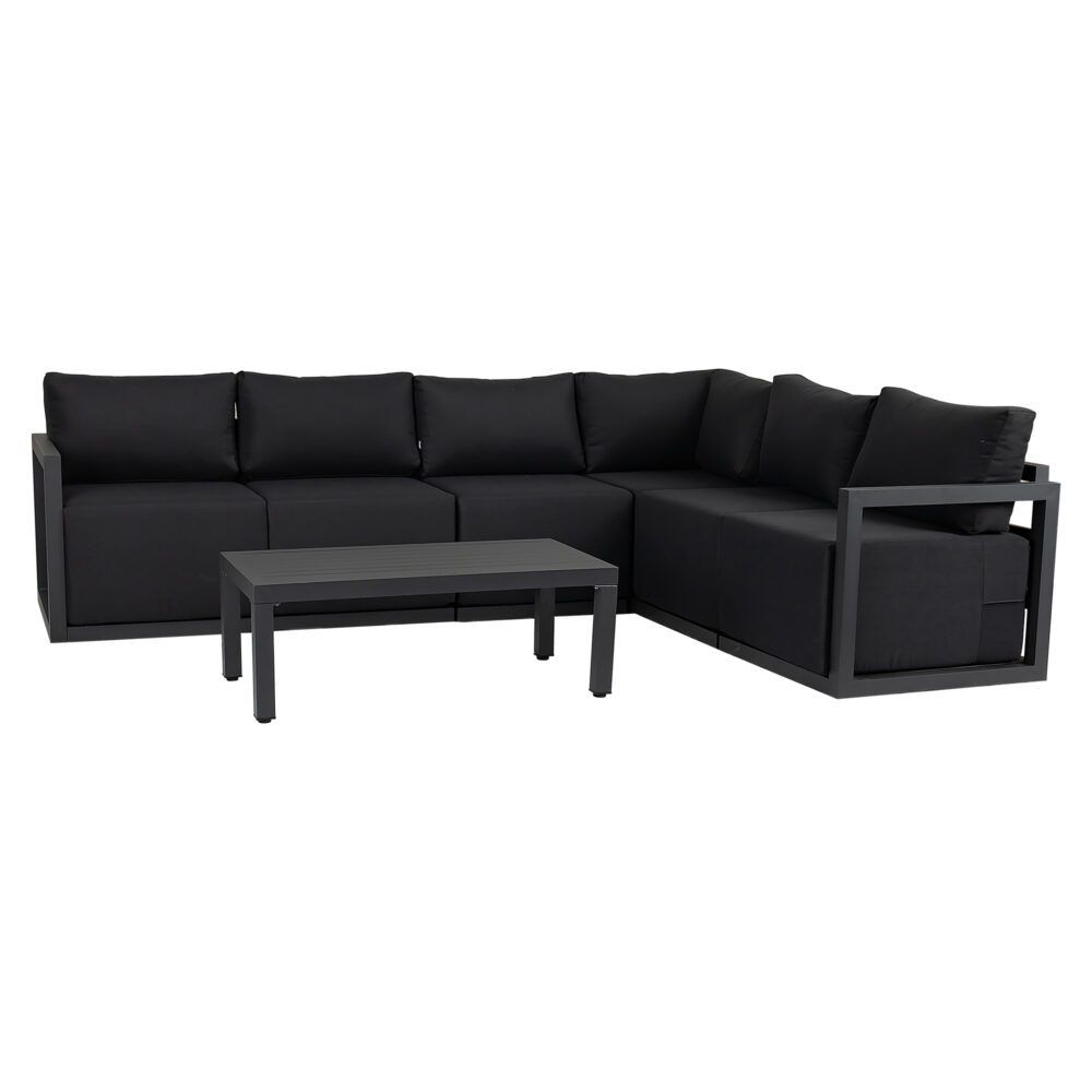 Alfresco Contemporary All-Weather Lounge Set - Charcoal Grey V264-OTF-543A-DGR-7PC