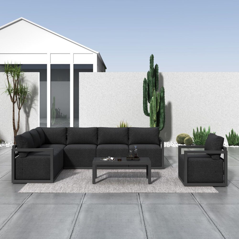 Alfresco 7-Seat Garden Lounge Set - Charcoal Grey V264-OTF-543A-DGR-8PC