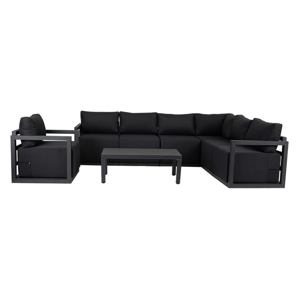 Alfresco 7-Seat Garden Lounge Set - Charcoal Grey V264-OTF-543A-DGR-8PC