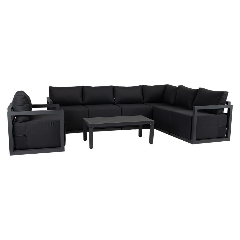 Alfresco 7-Seat Garden Lounge Set - Charcoal Grey V264-OTF-543A-DGR-8PC