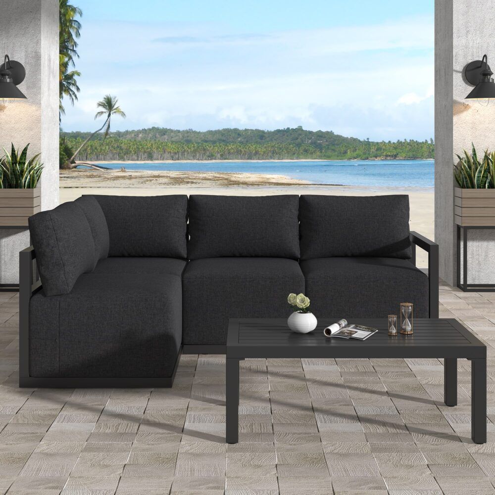 Four-Seat Alfresco Harmony Set - Charcoal Grey V264-OTF-543A-DGR-N5PC