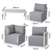Four-Seat Alfresco Harmony Set - Charcoal Grey V264-OTF-543A-DGR-N5PC
