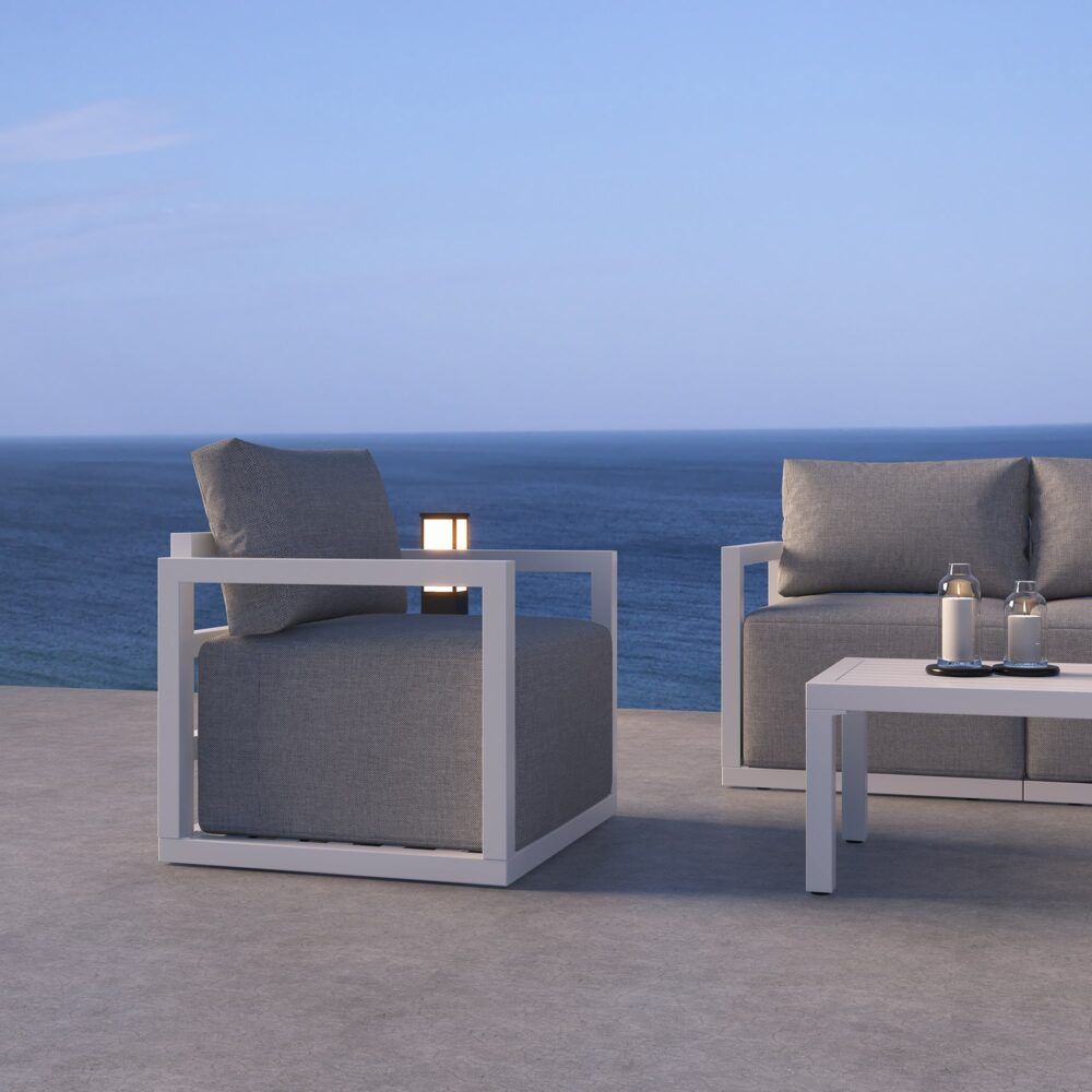 Alfresco Serenity Outdoor Lounge Set - White V264-OTF-543A-WHE-5PC
