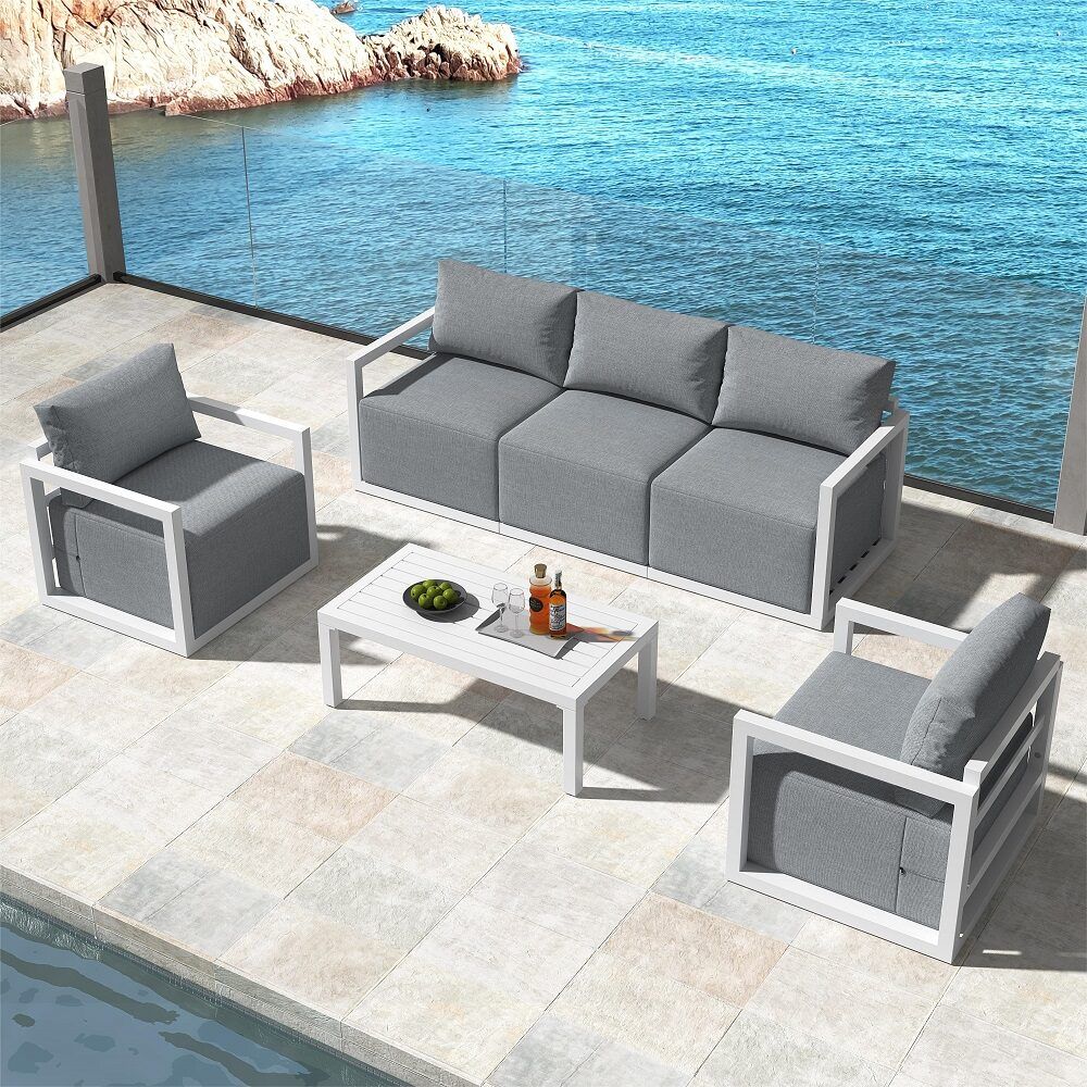 Alfresco 5-Seater Deep-Seated Patio Set - White V264-OTF-543A-WHE-6PC