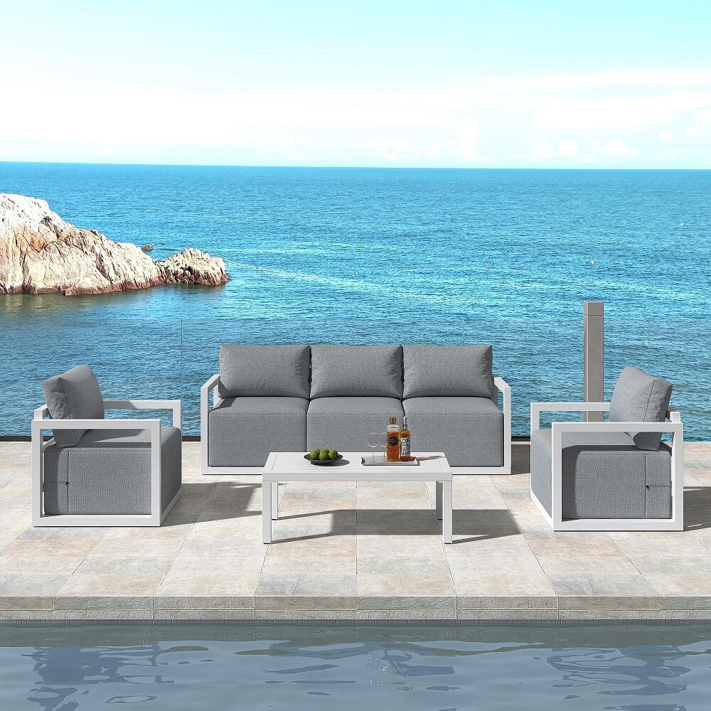 Alfresco 5-Seater Deep-Seated Patio Set - White V264-OTF-543A-WHE-6PC