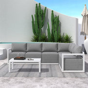 Alfresco Contemporary All-Weather Lounge Set - White V264-OTF-543A-WHE-7PC