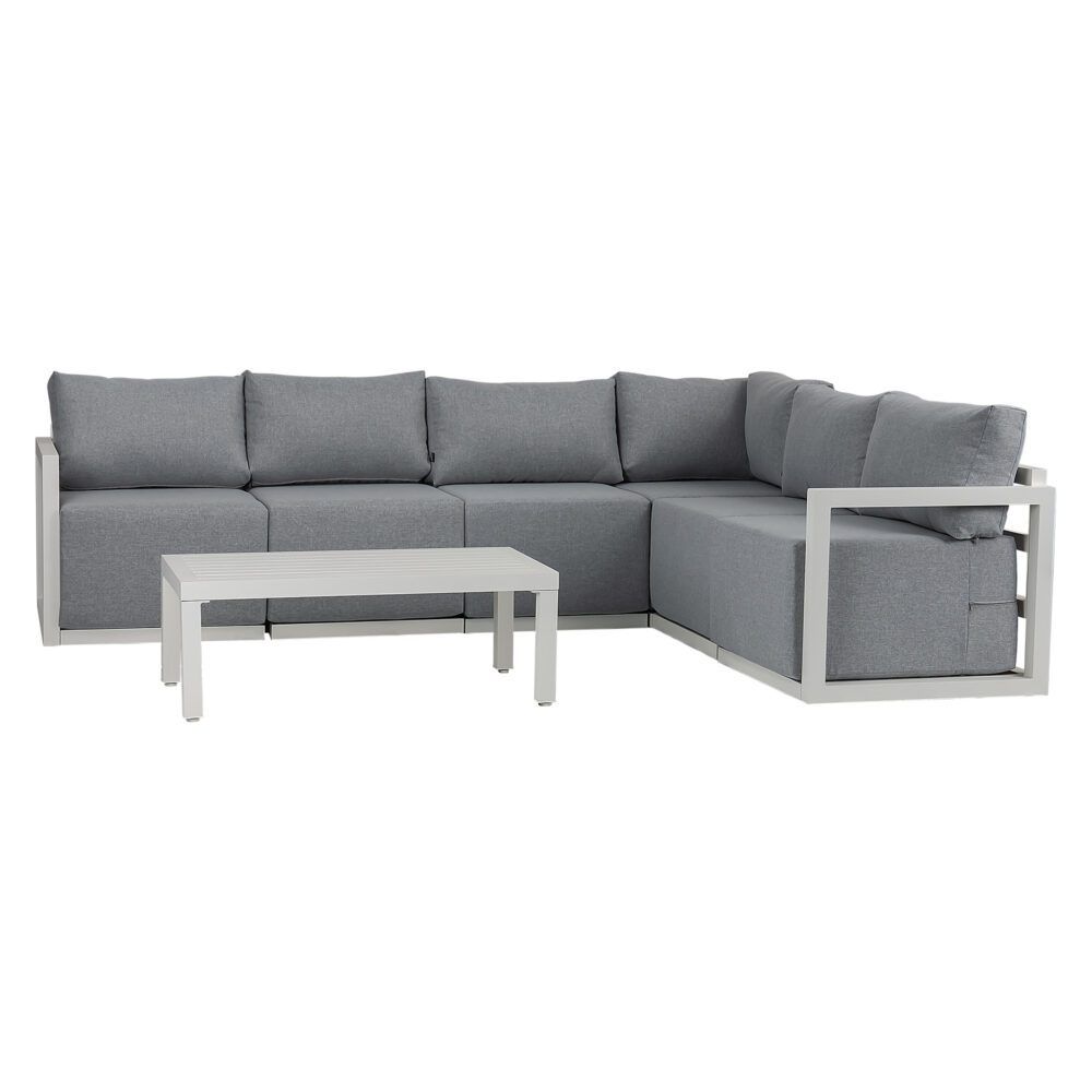 Alfresco Contemporary All-Weather Lounge Set - White V264-OTF-543A-WHE-7PC