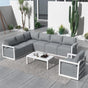 Alfresco 7-Seat Garden Lounge Set - White V264-OTF-543A-WHE-8PC
