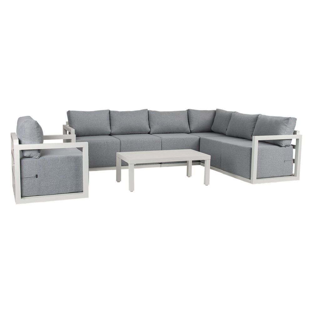Alfresco 7-Seat Garden Lounge Set - White V264-OTF-543A-WHE-8PC