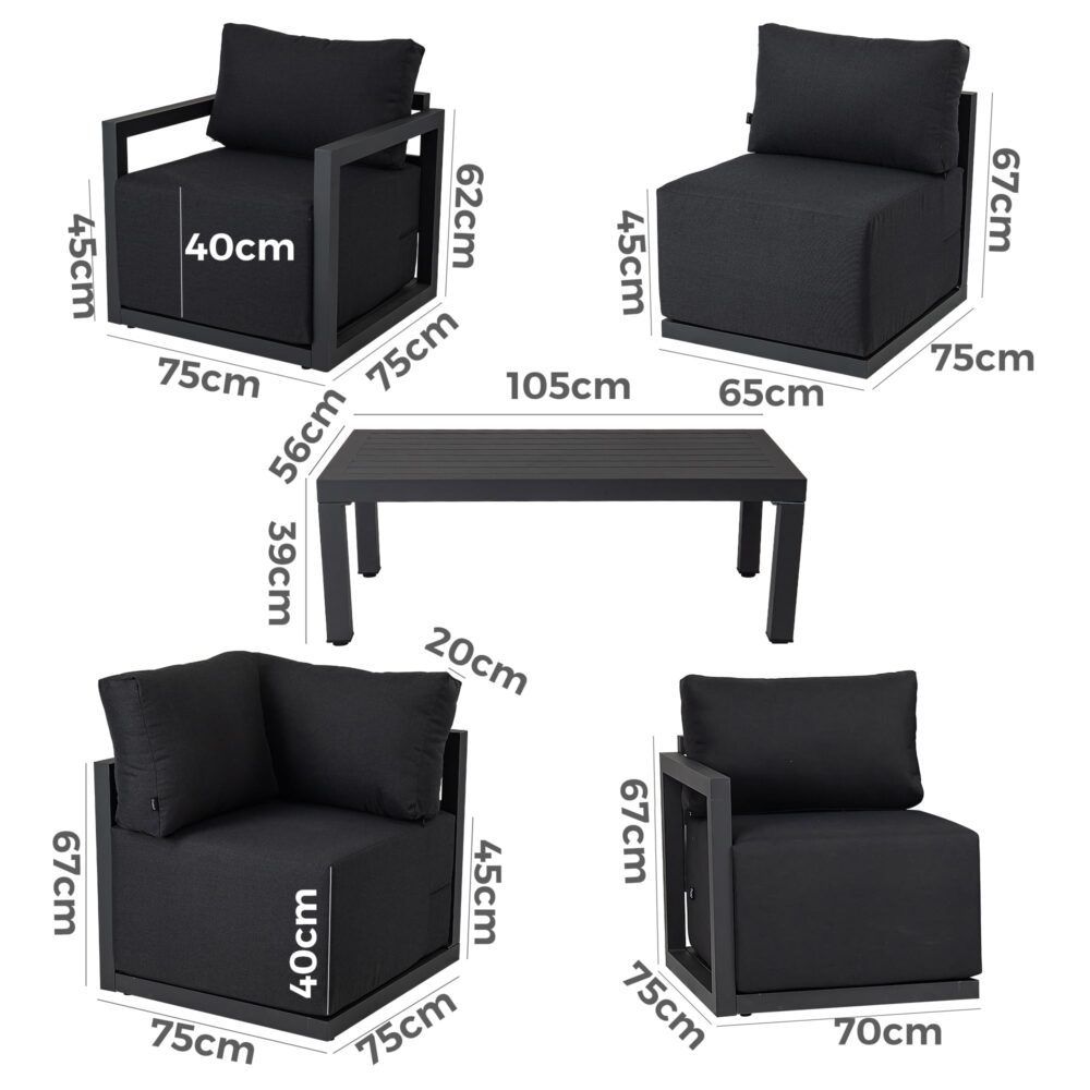 Alfresco 7-Seat Garden Lounge Set - White V264-OTF-543A-WHE-8PC