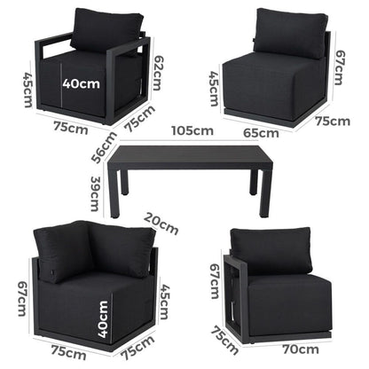 Alfresco 7-Seat Garden Lounge Set - White V264-OTF-543A-WHE-8PC