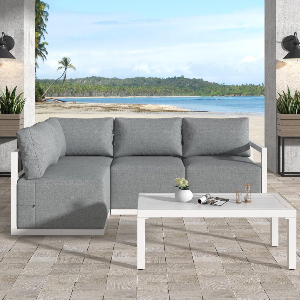 Four-Seat Alfresco Harmony Set - White V264-OTF-543A-WHE-N5PC