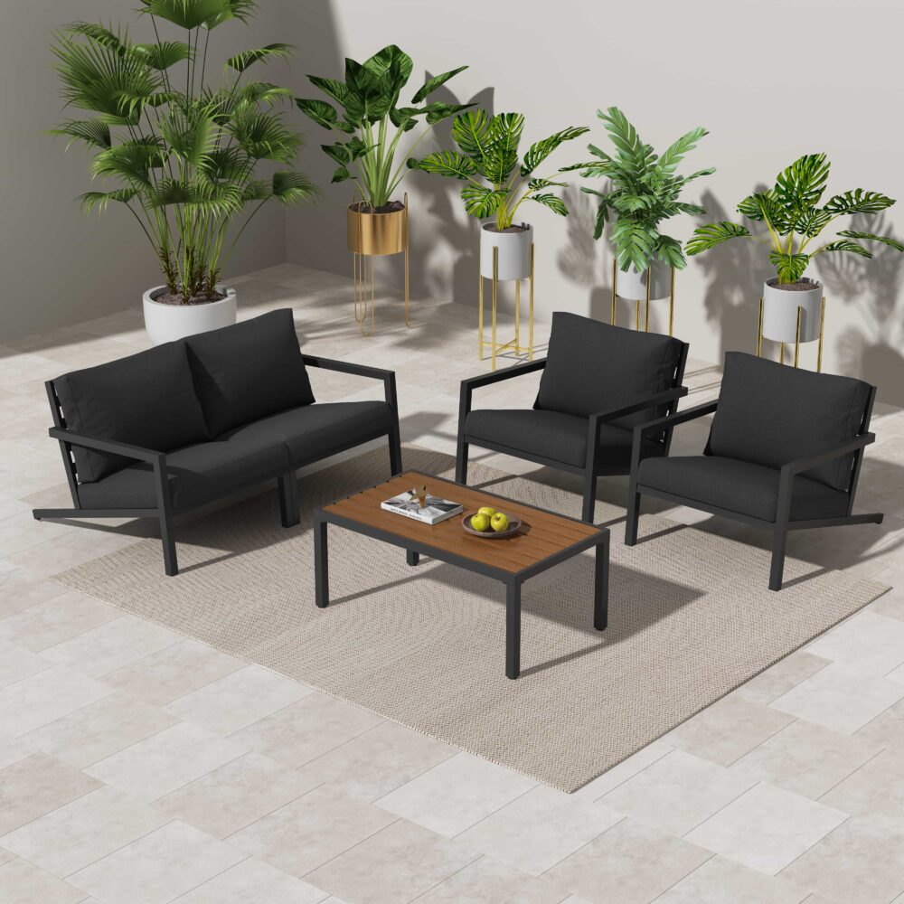 Aidan Garden Furniture Set in Slate Grey - 5 pieces V264-OTF-544A-DGR-5PC