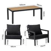 Aidan Garden Furniture Set in Slate Grey - 5 pieces V264-OTF-544A-DGR-5PC