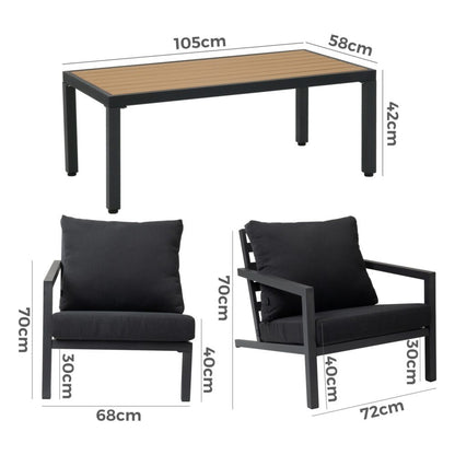Aidan Garden Furniture Set in Slate Grey - 5 pieces V264-OTF-544A-DGR-5PC