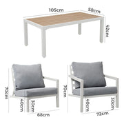 Aidan Garden Furniture Set in White - 5 pieces V264-OTF-544A-WHE-5PC