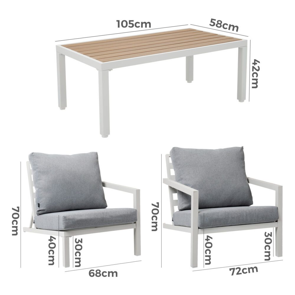 Aidan Garden Furniture Set in White - 5 pieces V264-OTF-544A-WHE-5PC
