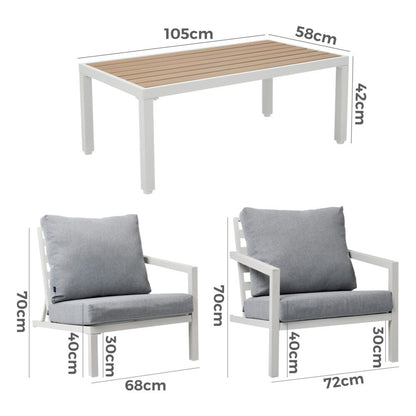 Aidan Garden Furniture Set in White - 5 pieces V264-OTF-544A-WHE-5PC