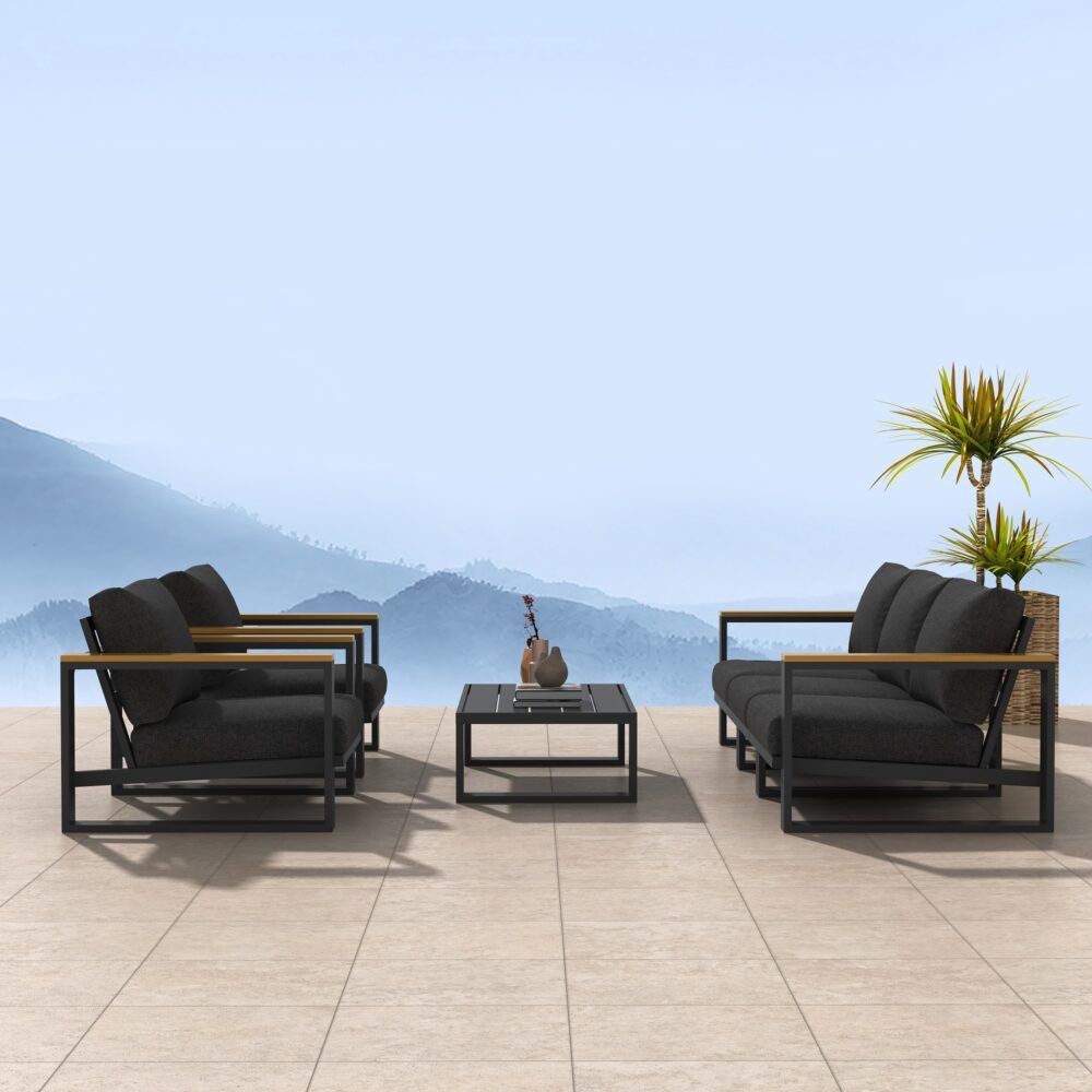 5 Seater Grandeur Lounge Suite - Charcoal Grey V264-OTF-545A-DGR-6PC