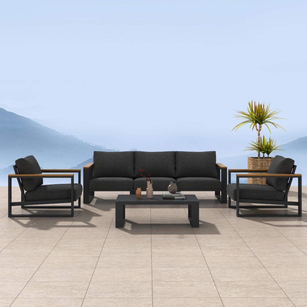 5 Seater Grandeur Lounge Suite - Charcoal Grey V264-OTF-545A-DGR-6PC