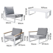 5 Seater Grandeur Lounge Suite - Charcoal Grey V264-OTF-545A-DGR-6PC