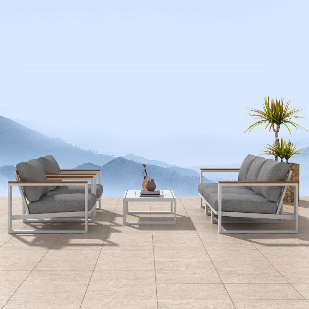 5 Seater Grandeur Lounge Suite - White V264-OTF-545A-WHE-6PC