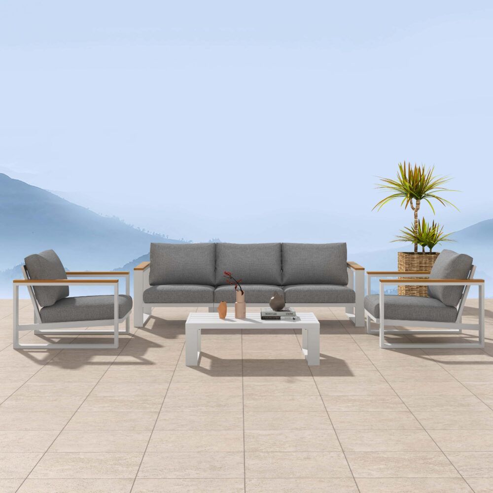 5 Seater Grandeur Lounge Suite - White V264-OTF-545A-WHE-6PC