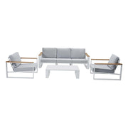 5 Seater Grandeur Lounge Suite - White V264-OTF-545A-WHE-6PC