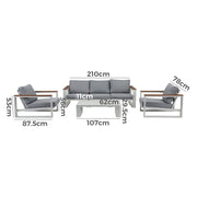 5 Seater Grandeur Lounge Suite - White V264-OTF-545A-WHE-6PC