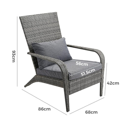 Coastal Weave Reclining Armchair with Bonus Cushion Covers V264-OTF-569S-LGR-NA-1