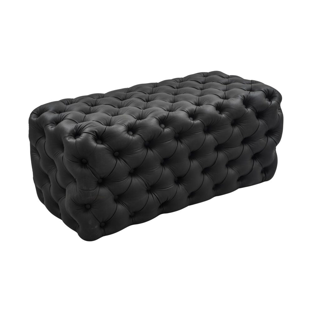 Black Leathaire Ottoman-Rectangular V264-OTM-801L-BLK-NA-1
