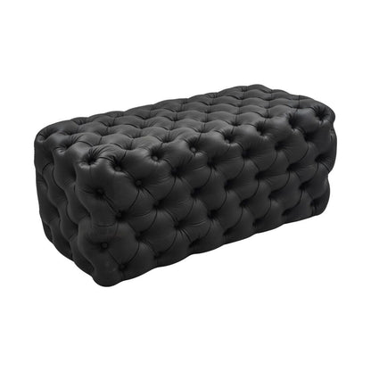 Black Leathaire Ottoman-Rectangular V264-OTM-801L-BLK-NA-1