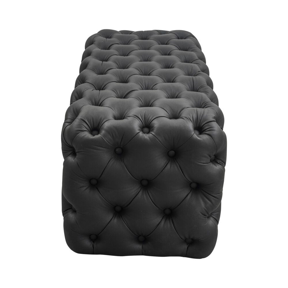 Black Leathaire Ottoman-Rectangular V264-OTM-801L-BLK-NA-1