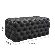 Black Leathaire Ottoman-Rectangular V264-OTM-801L-BLK-NA-1
