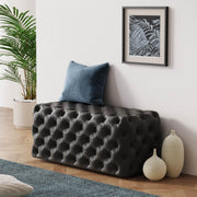 Black Leathaire Ottoman-Rectangular V264-OTM-801L-BLK-NA-1