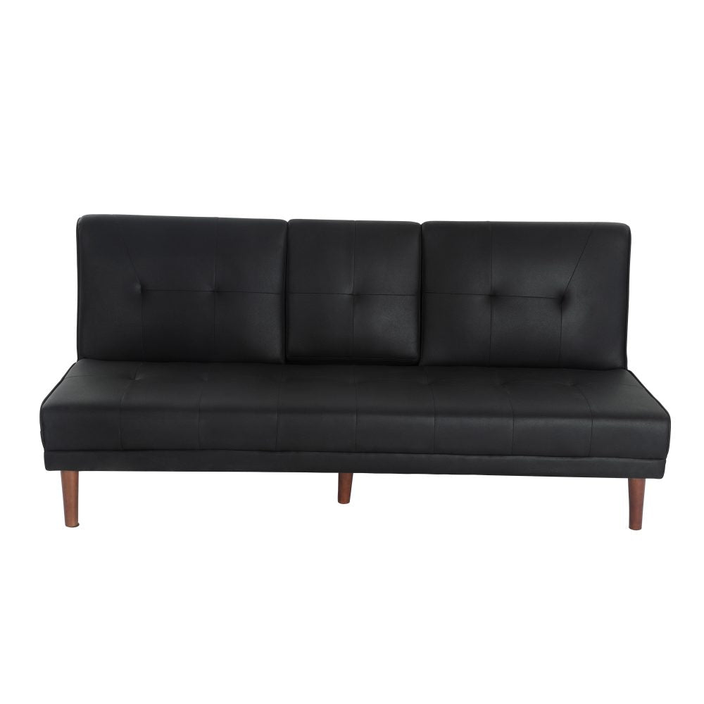 3 Seater Adjustable Sofa Bed With Cup Holder Black V264-SOF-609L-BLK-NA-1