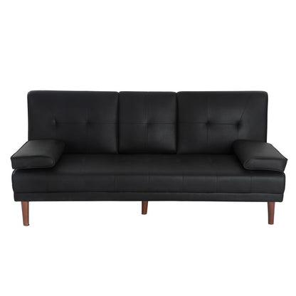 3 Seater Adjustable Sofa Bed With Cup Holder Black V264-SOF-609L-BLK-NA-1