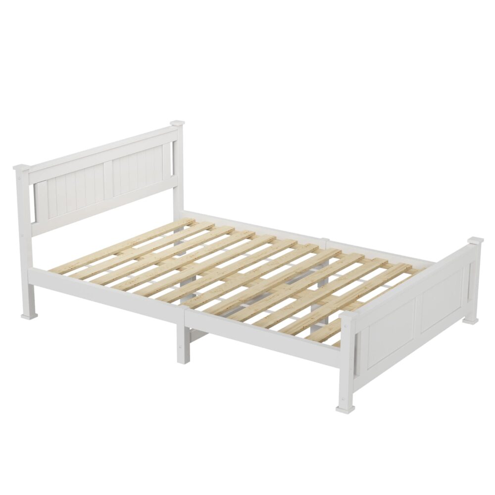 Dreamo White Solid Pine Double Bed Frame V264-STB-101P-WHE-DL