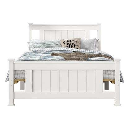 King Single Solid Pine Timber Bed Frame-White V264-STB-101P-WHE-KS