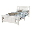 Single Solid Pine Timber Bed Frame-White V264-STB-101P-WHE-SL-1