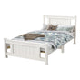 Single Solid Pine Timber Bed Frame-White V264-STB-101P-WHE-SL-1