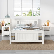Single Solid Pine Timber Bed Frame-White V264-STB-101P-WHE-SL-1