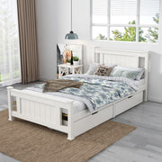 Single Solid Pine Timber Bed Frame-White V264-STB-101P-WHE-SL-1