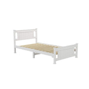 Single Solid Pine Timber Bed Frame-White V264-STB-101P-WHE-SL-1