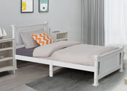 Single Solid Pine Timber Bed Frame-White V264-STB-101P-WHE-SL-1