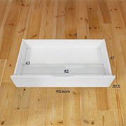 2 x Wooden Bed Frame Storage Trundle Drawers-White V264-STB-105P-WHE-NA