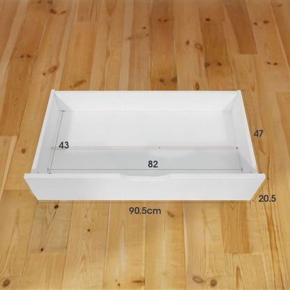 2 x Wooden Bed Frame Storage Trundle Drawers-White V264-STB-105P-WHE-NA